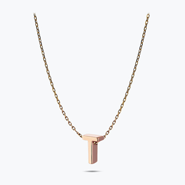 Altın T Harfi Kolye