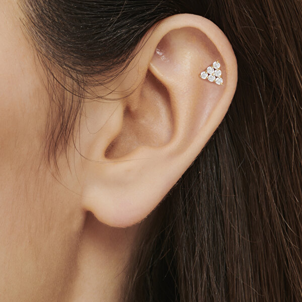 Altın Tragus Üçgen Piercing