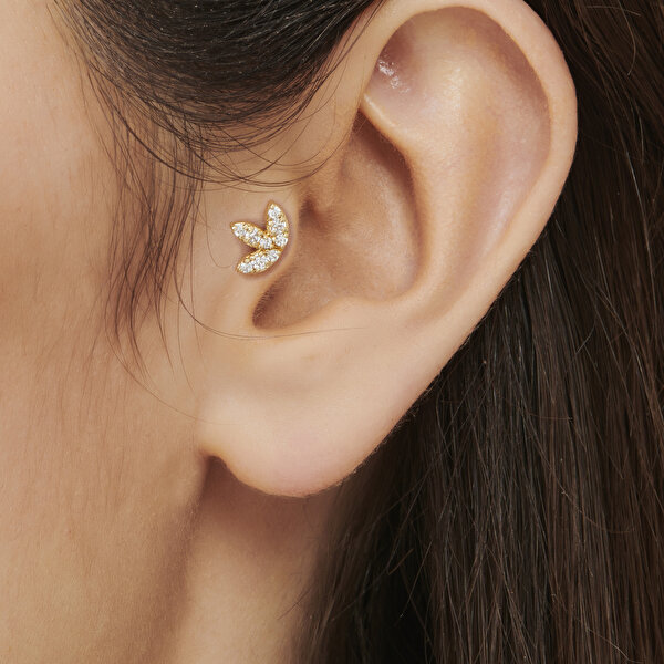 Altın Tragus Lotus Piercing
