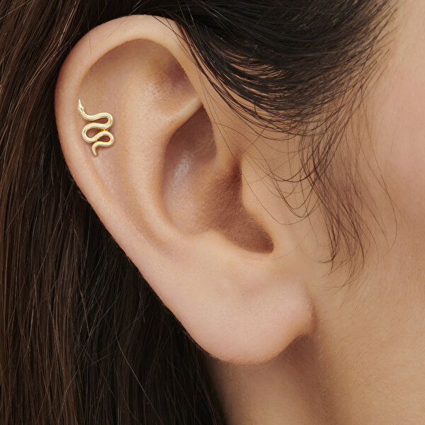 Altın Tragus Yılan Piercing