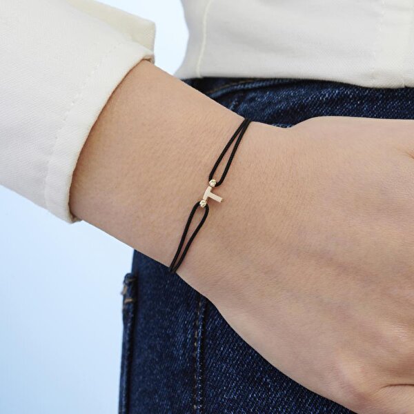 Altın İpli T Harfi Bileklik