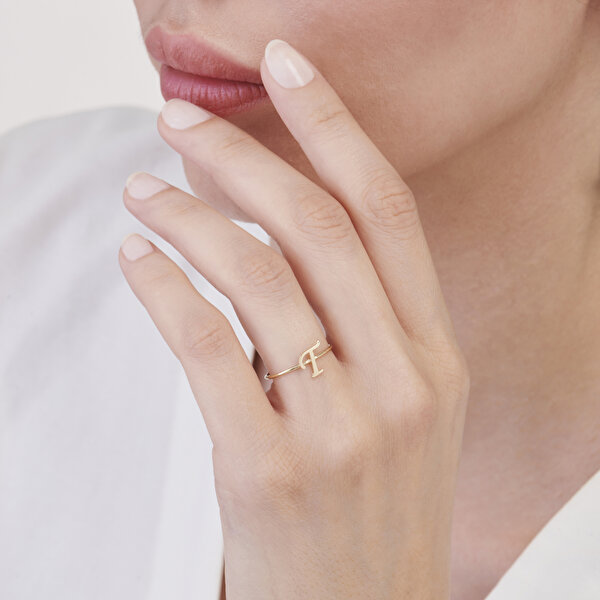 Altın T Harfi Yüzük
