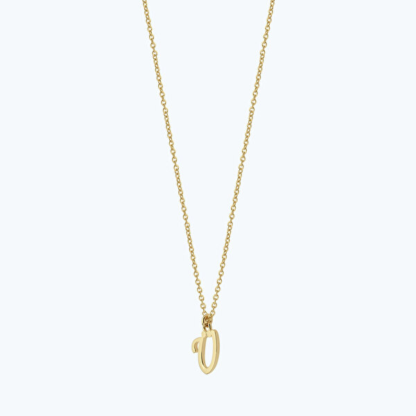 Altın U Harfi Kolye