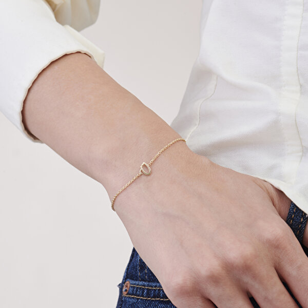 Altın Ü Harfi Bileklik