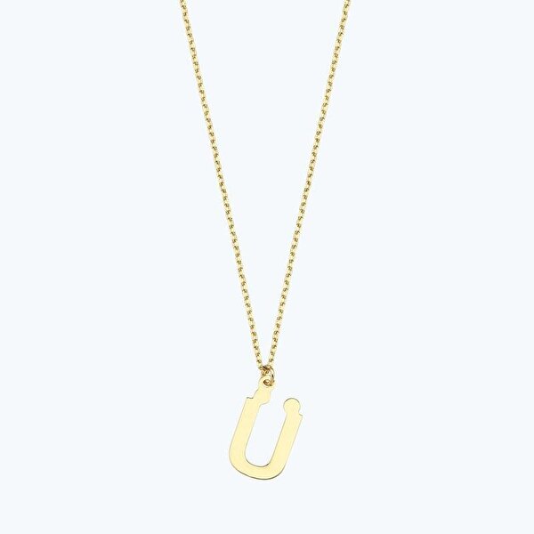 Altın Ü Harfi Kolye