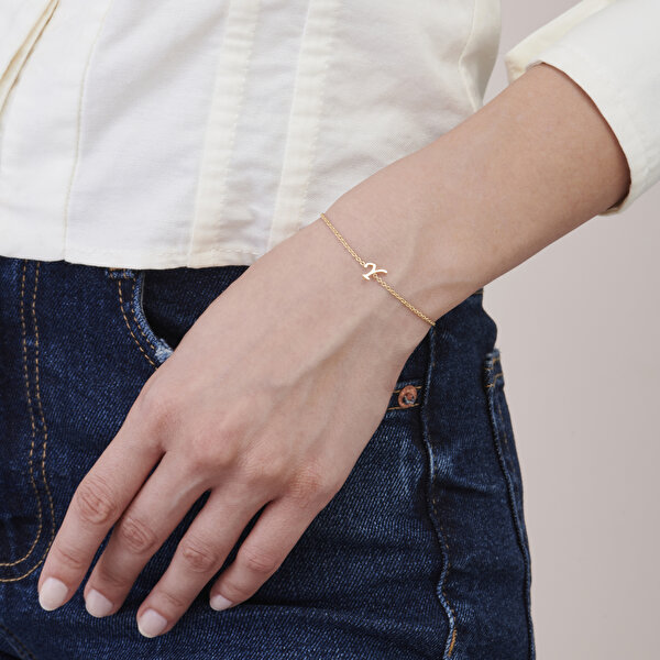 Altın Y Harfi Bileklik