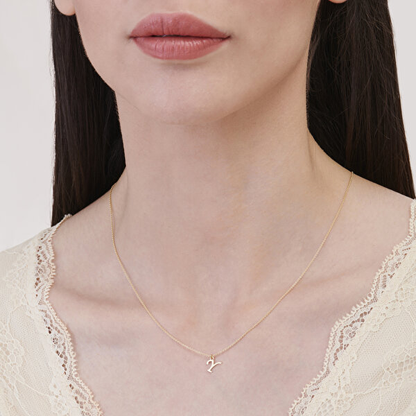 Altın Y Harfi Kolye