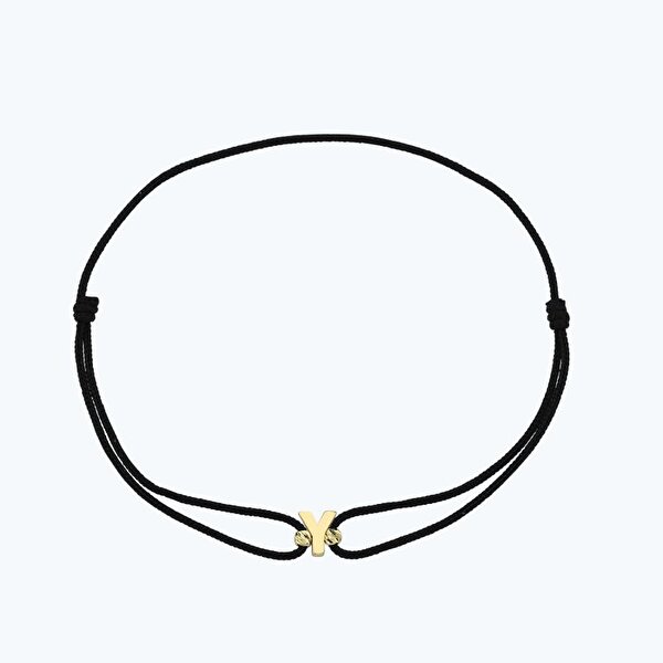 Altın İpli Y Harfi Bileklik