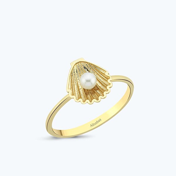 Altın İncili İstiridye Yüzük