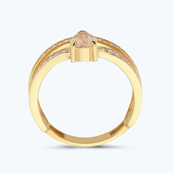 Altın Damla Taşlı Yüzük