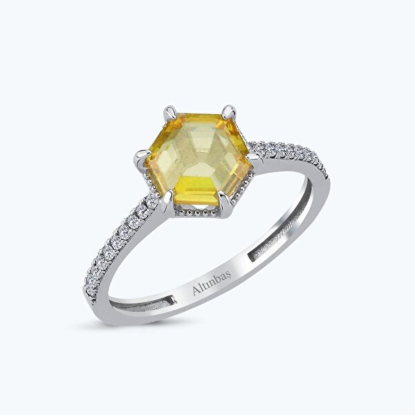 Sarı Taşlı Altın Yüzük