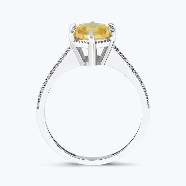 Sarı Taşlı Altın Yüzük