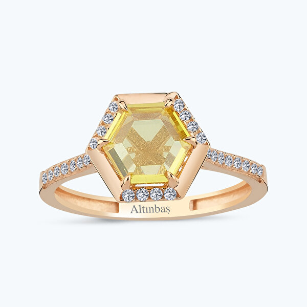 Altın Sarı Taşlı Yüzük