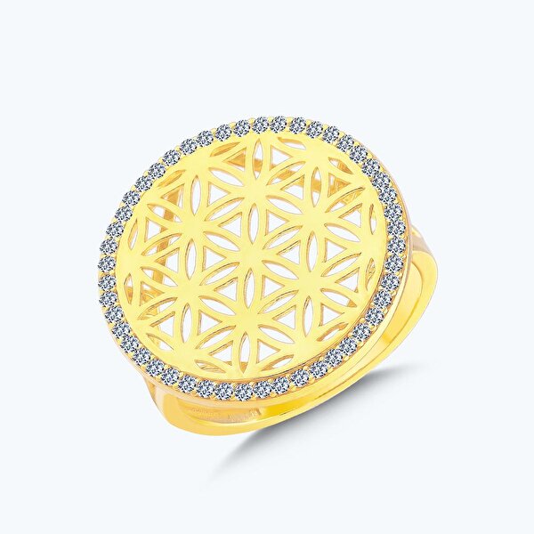 22 Ayar Altın Yaşam Çiçeği Yüzük