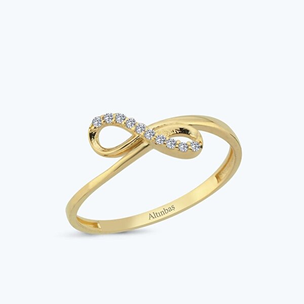 Altın Taşlı Sonsuzluk Yüzük