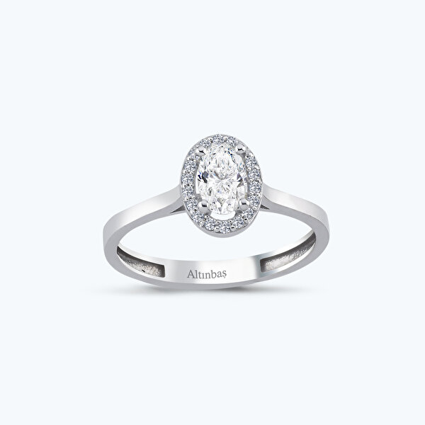 Altın Oval Taşlı Yüzük