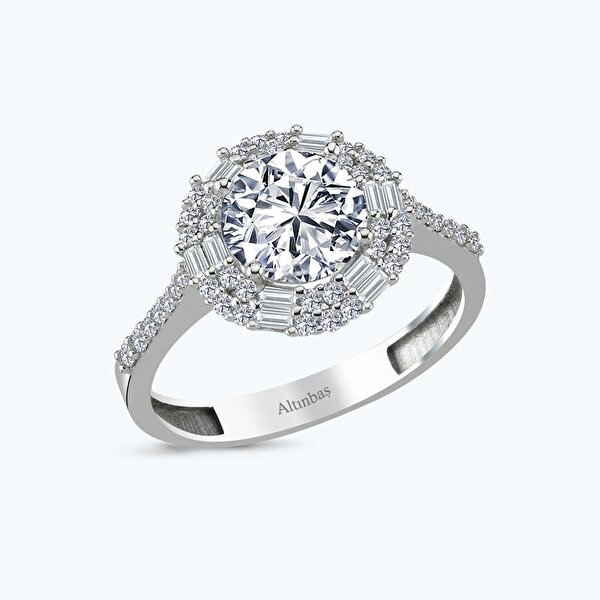 Altın Kolları Taşlı Tektaş Yüzük