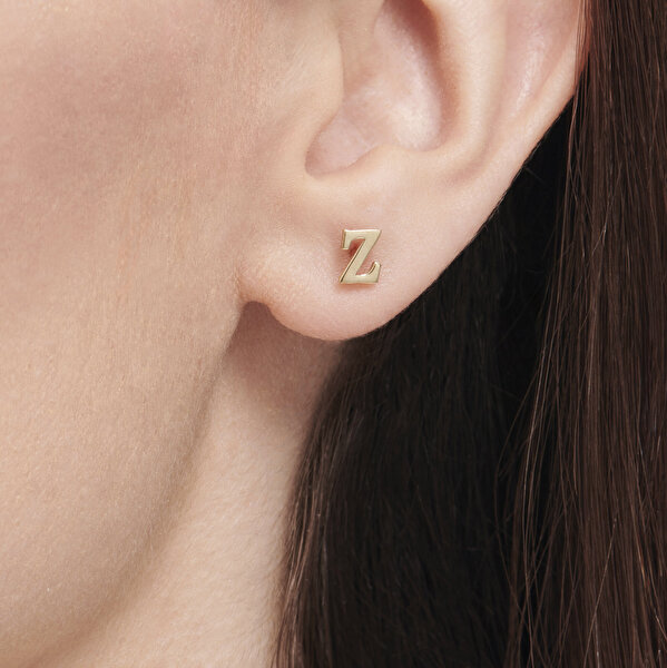 Altın Z Harfi Küpe