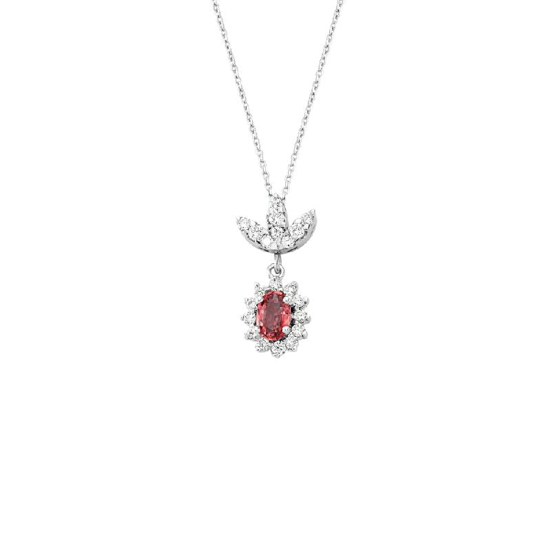 0.40 Carat Ruby Diamond Necklace
