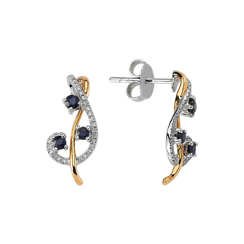 0.13 Carat Sapphire Diamond Earrings