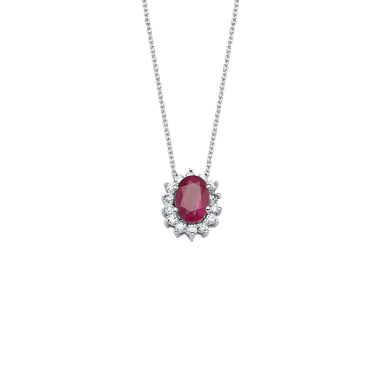 0.10 Carat Ruby Diamond Necklace