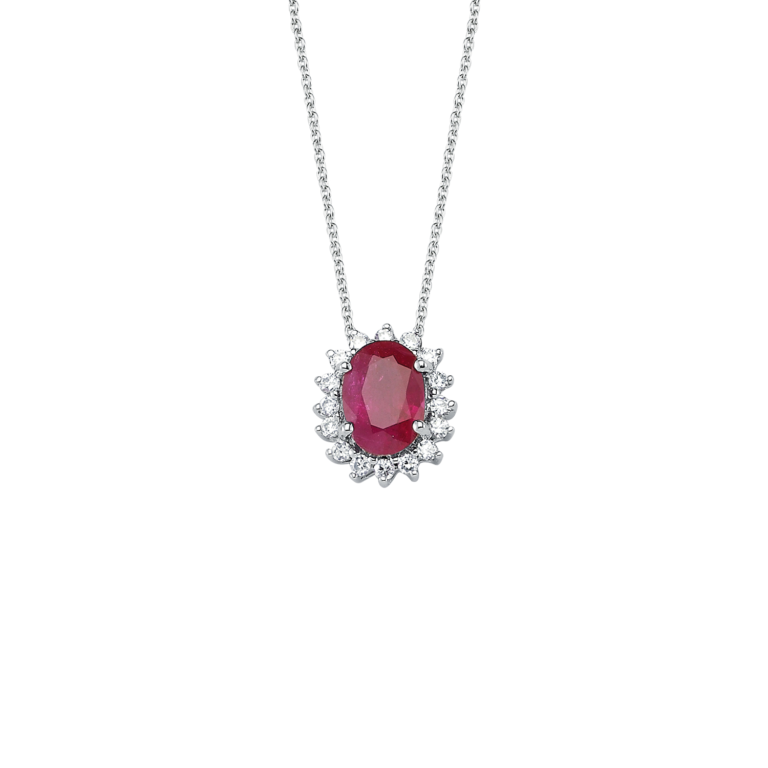 0.14 Carat Ruby Diamond Necklace