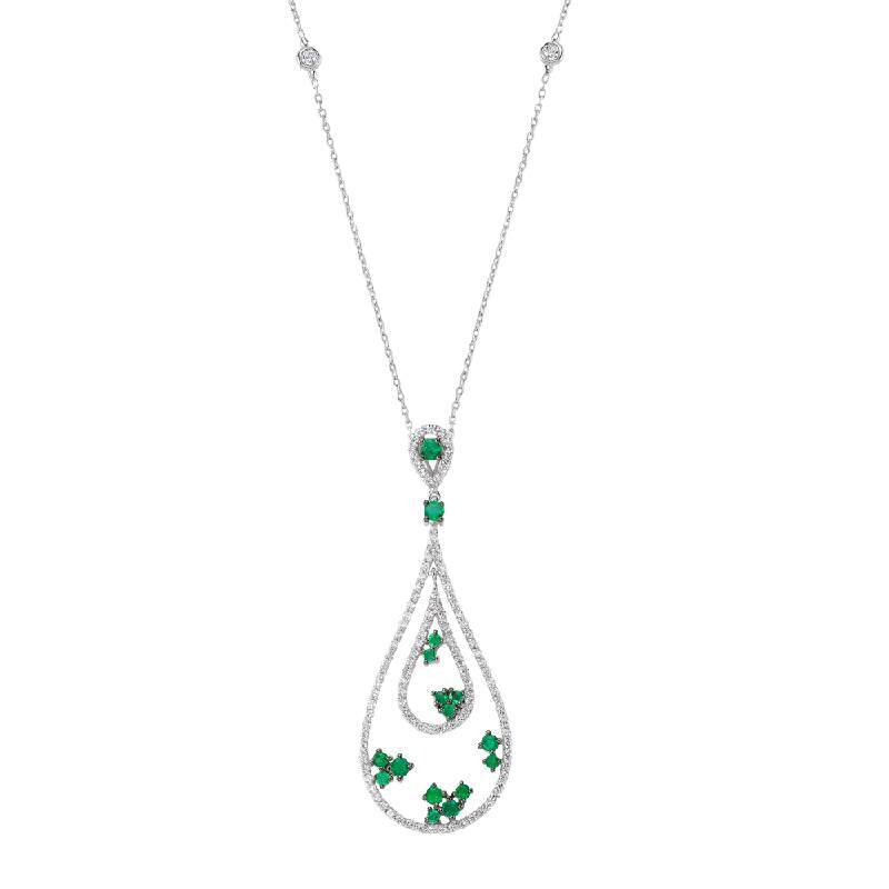 0.69 Carat Emerald Diamond Necklace