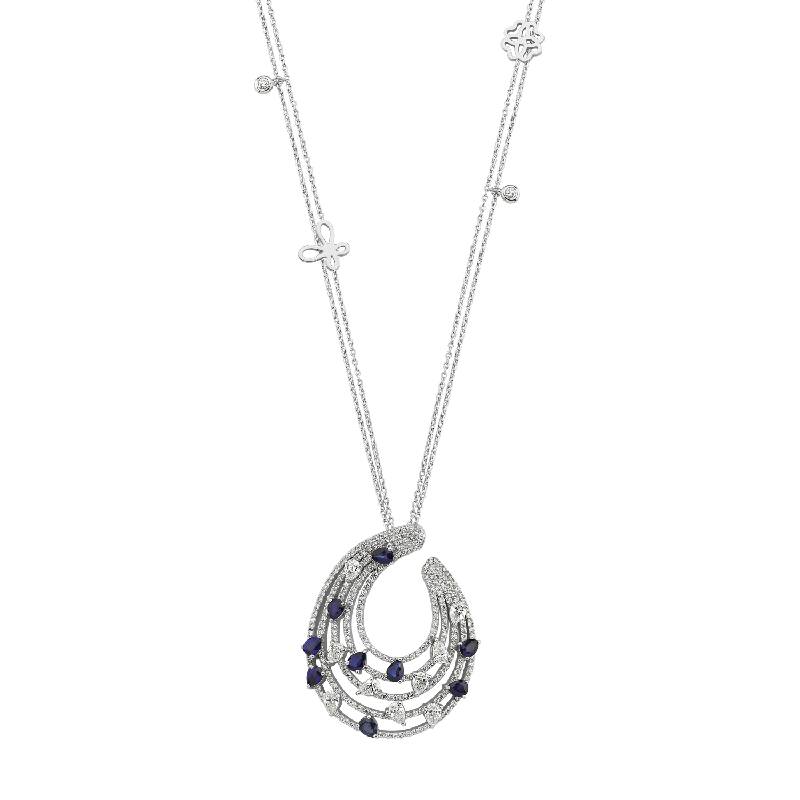 2.42 Carat Sapphire Diamond Necklace