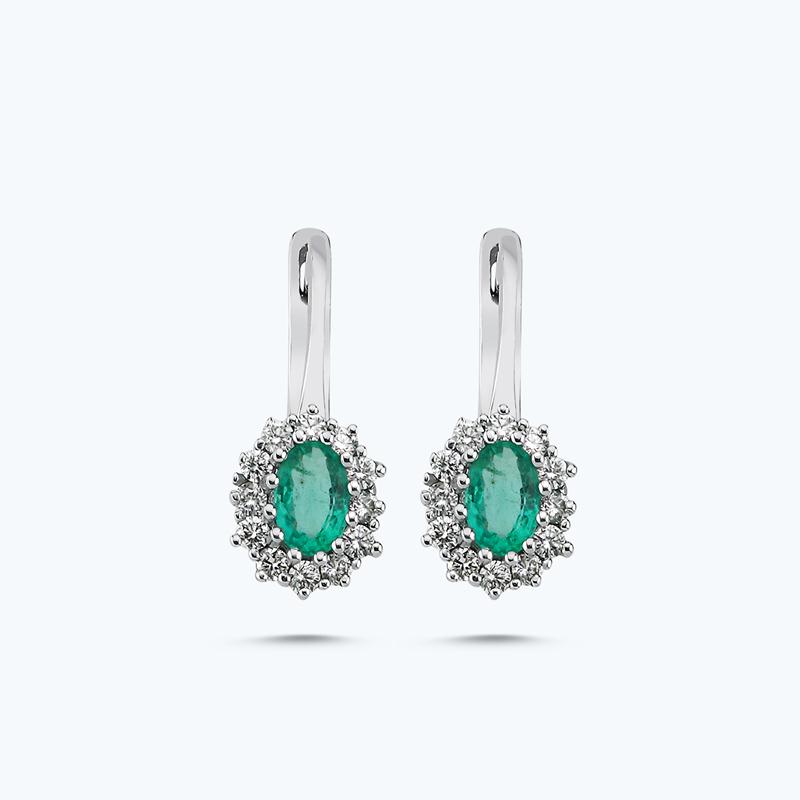 0.52 Carat Emerald Diamond Earring