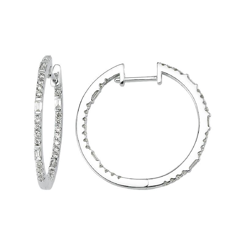 0.58 Carat Hoop Diamond Earring