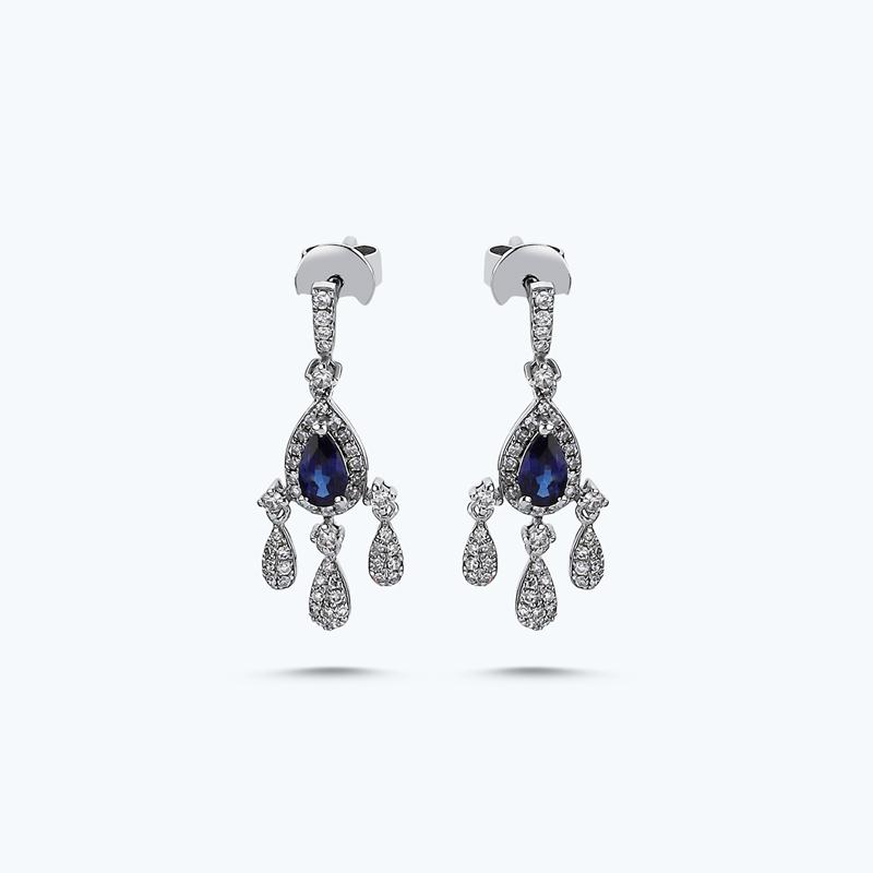 0.36 Carat Sapphire Diamond Earrings