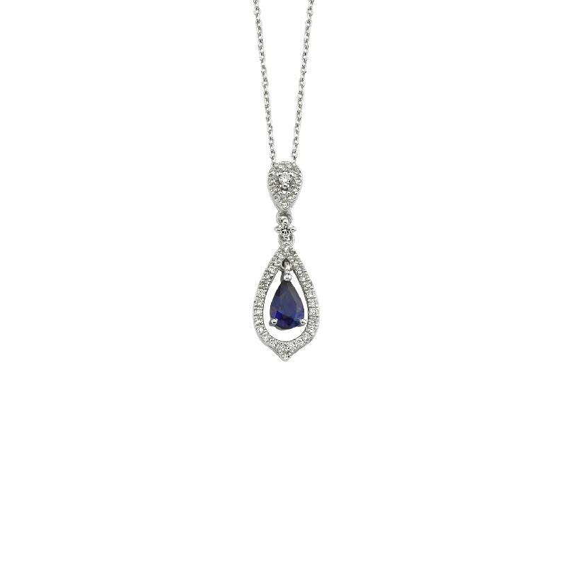 0.20 Carat Sapphire Diamond Necklace