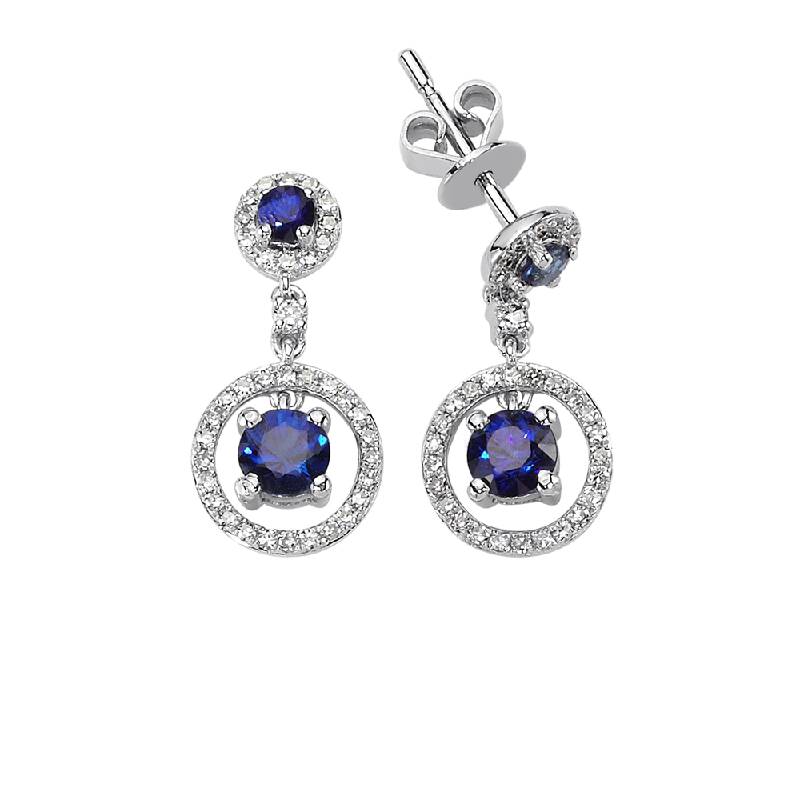 0.26 Carat Sapphire Diamond Earrings