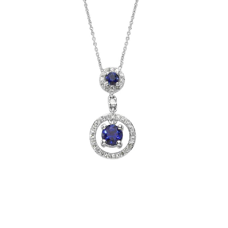 0.24 Carat Sapphire Diamond Necklace