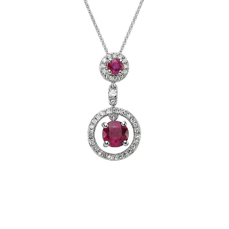 0.18 Carat Ruby Diamond Necklace