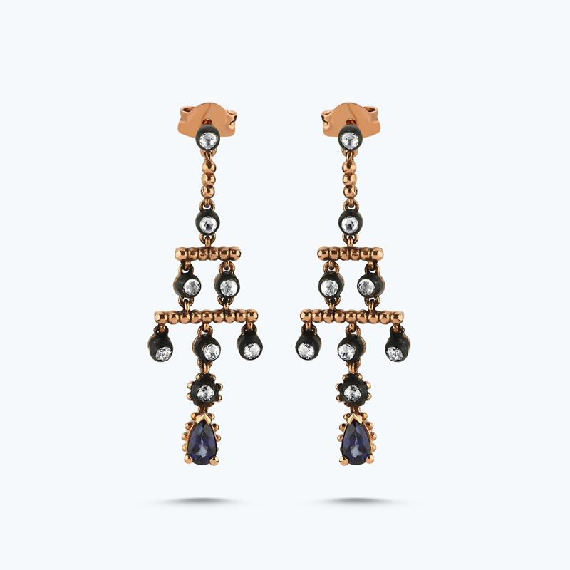 0.24 Carat Sapphire Diamond Earrings