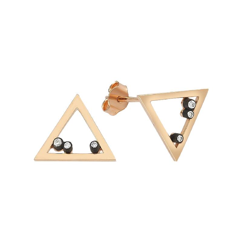 0.06 Carat Triangle Diamond Earrings
