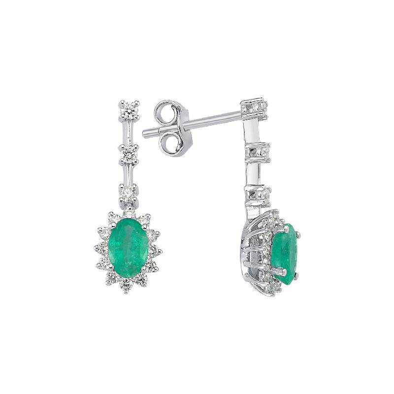 0.34 Carat Emerald Diamond Earrings