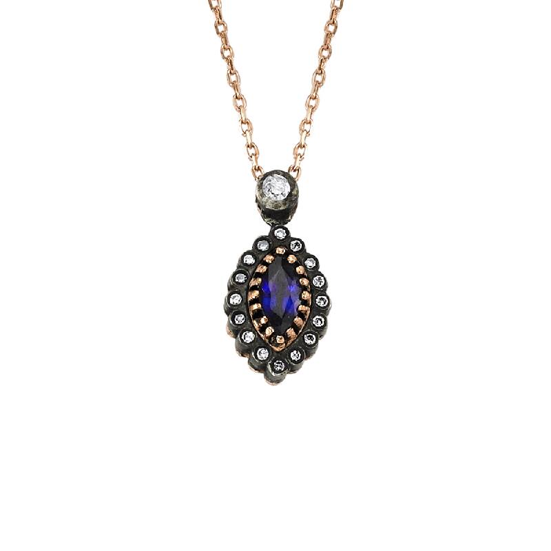 0.11 Carat Sapphire Diamond Necklace