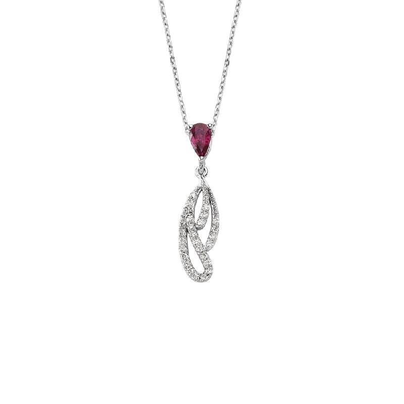 0.13 Carat Ruby Diamond Necklace