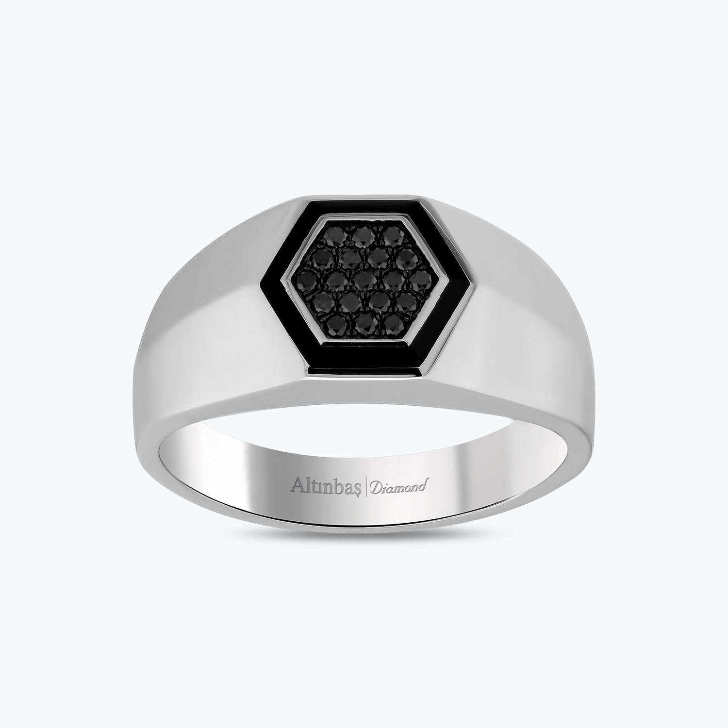 0.17 Karat Siyah Pırlanta Erkek Yüzük