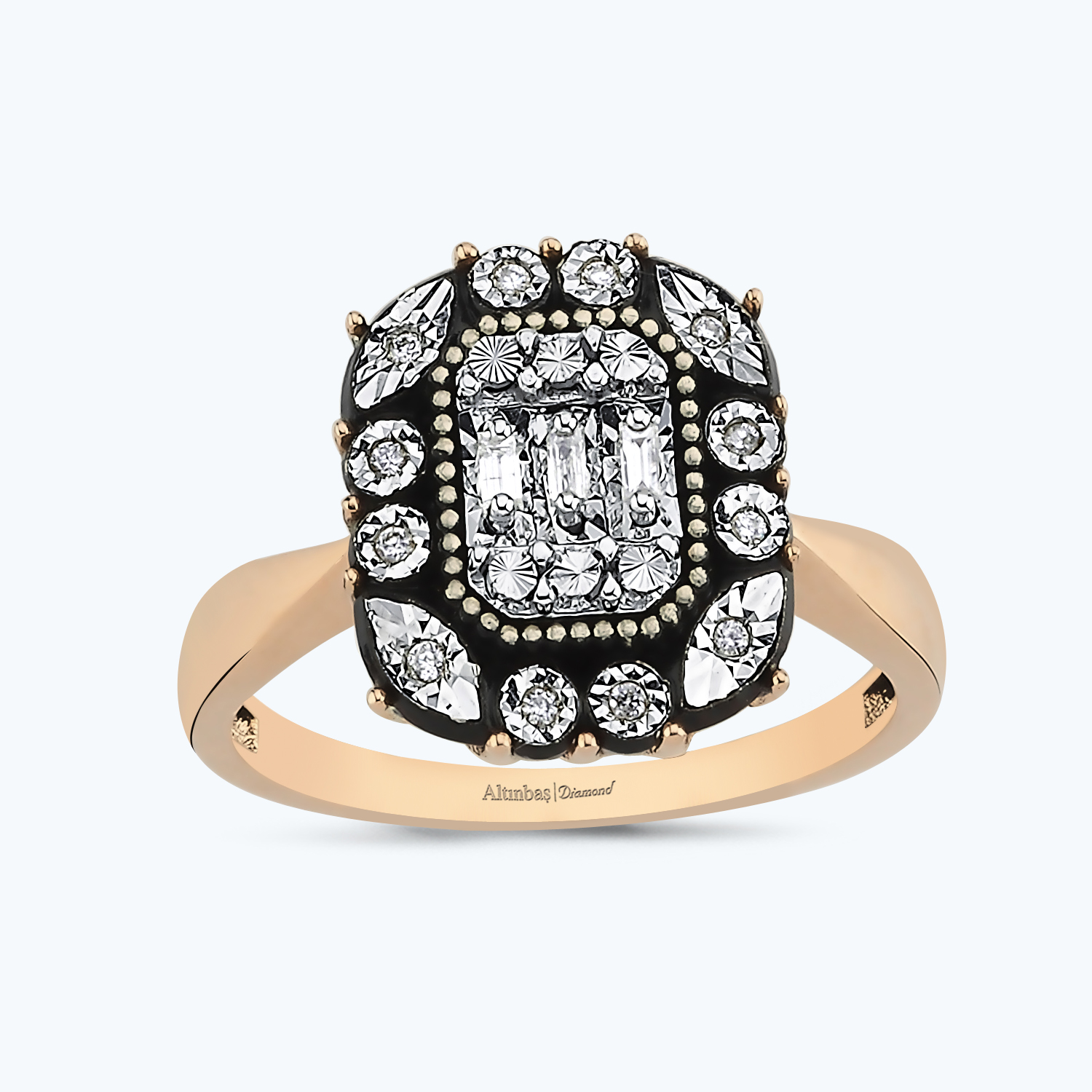 0.10 Karat Elmas Baget Yüzük