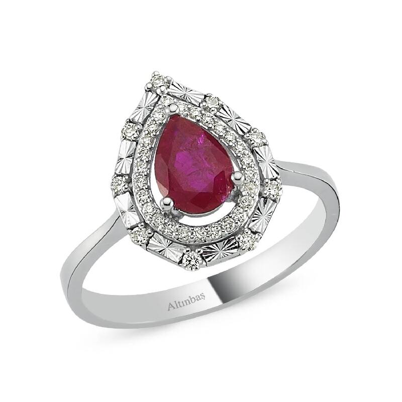 0.14 Carat Ruby Diamond Ring