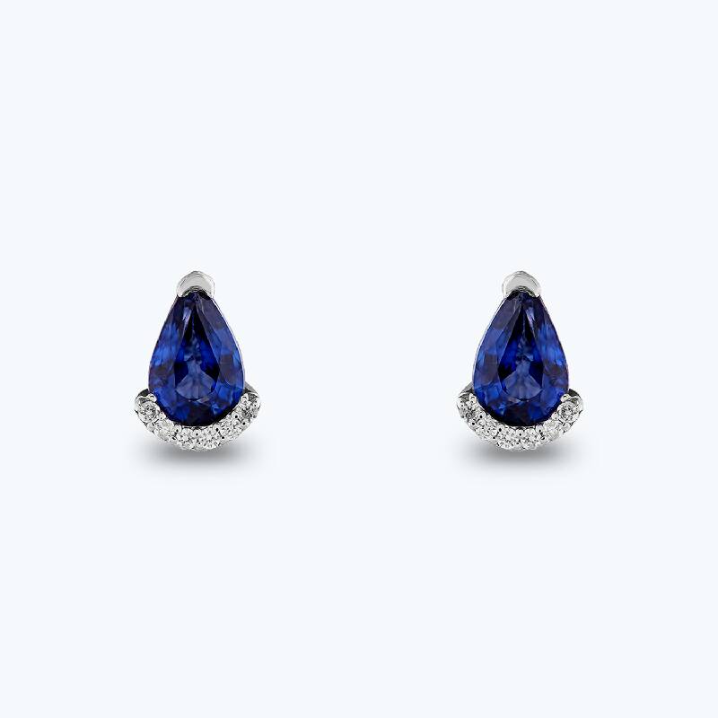 0.04 Carat Sapphire Diamond Earrings