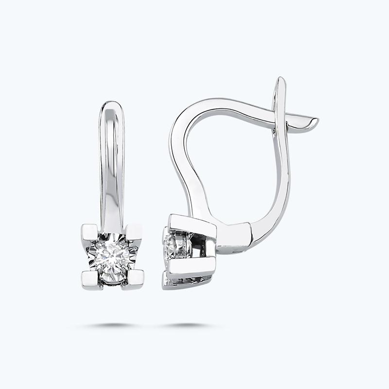 0.08 Carat Solitaire Diamond Earrings