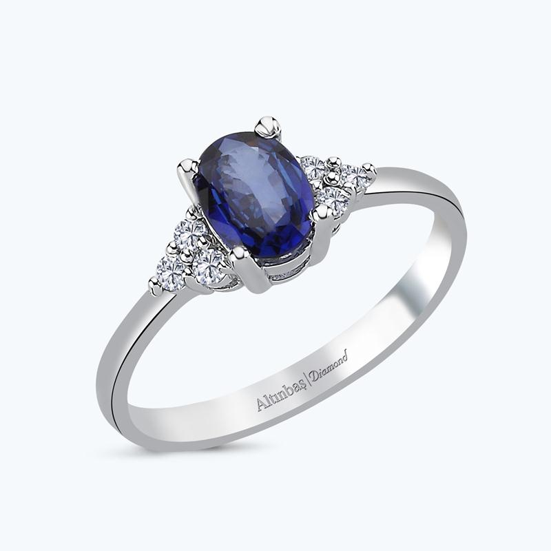 0.12 Carat Sapphire Diamond Ring