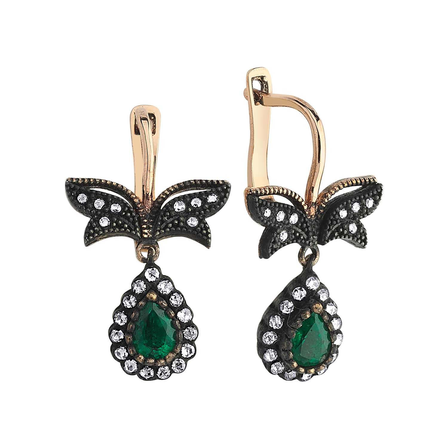 0.23 Carat Emerald Diamond Earrings