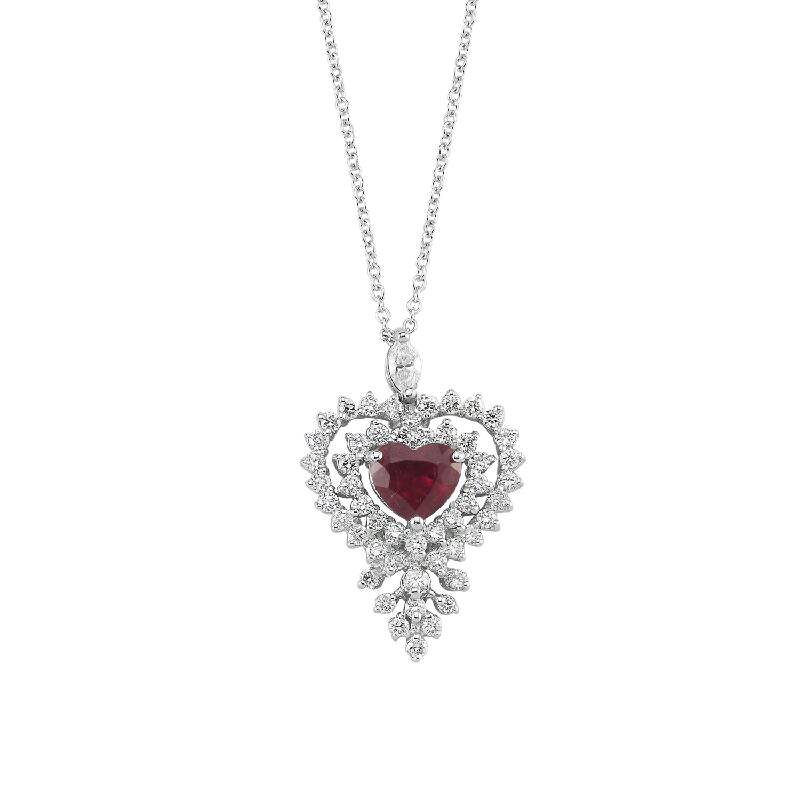 0.60 Carat Ruby Diamond Necklace