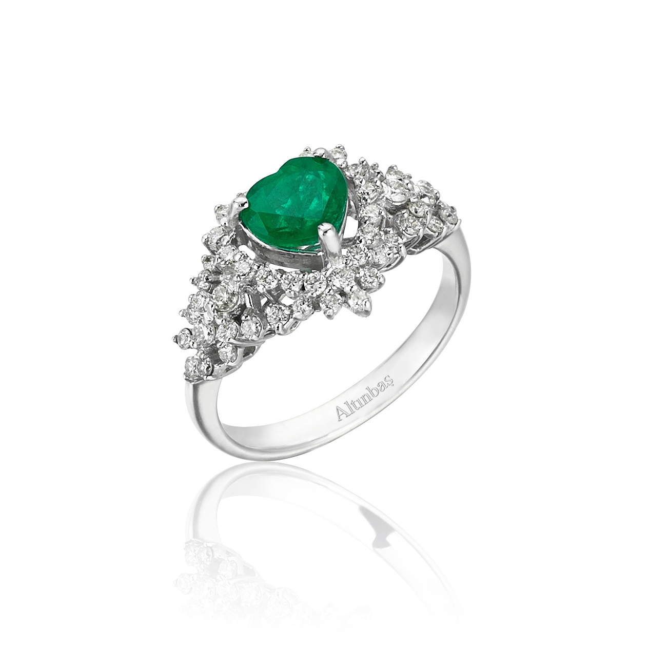 0.61 Carat Emerald Diamond Ring