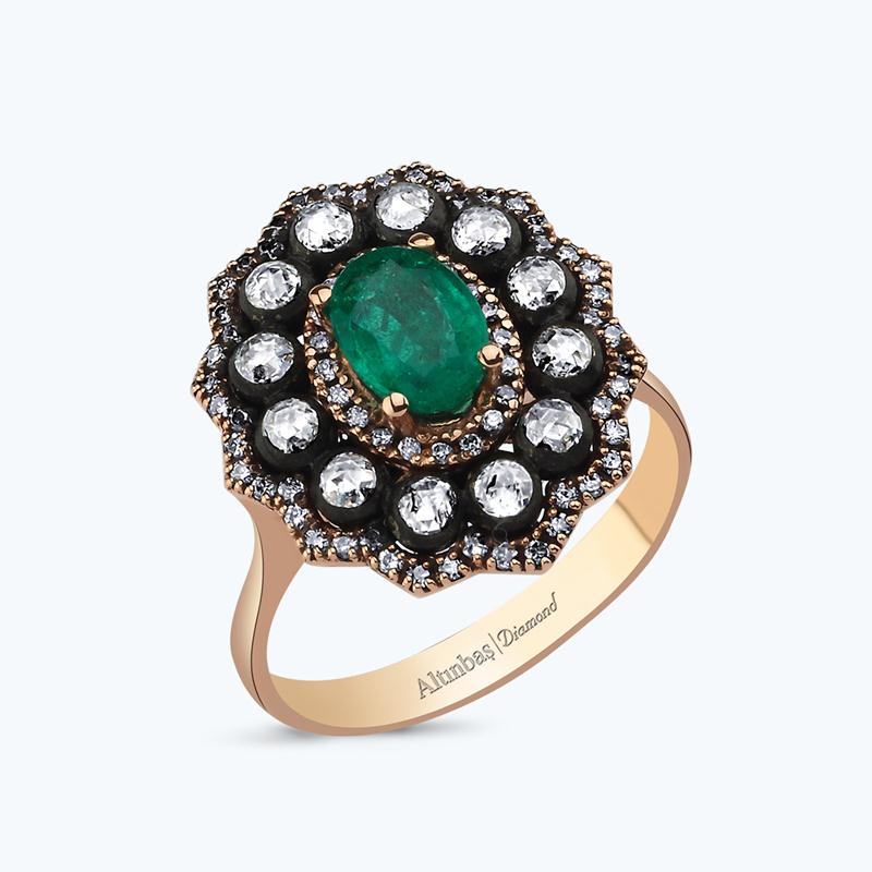 0.72 Carat Emerald Diamond Ring